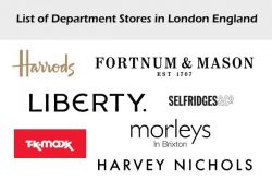 List of Department Stores in London England